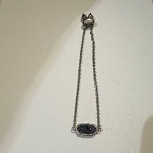 Kendra Scott Silver Bracelet with Dark Stone